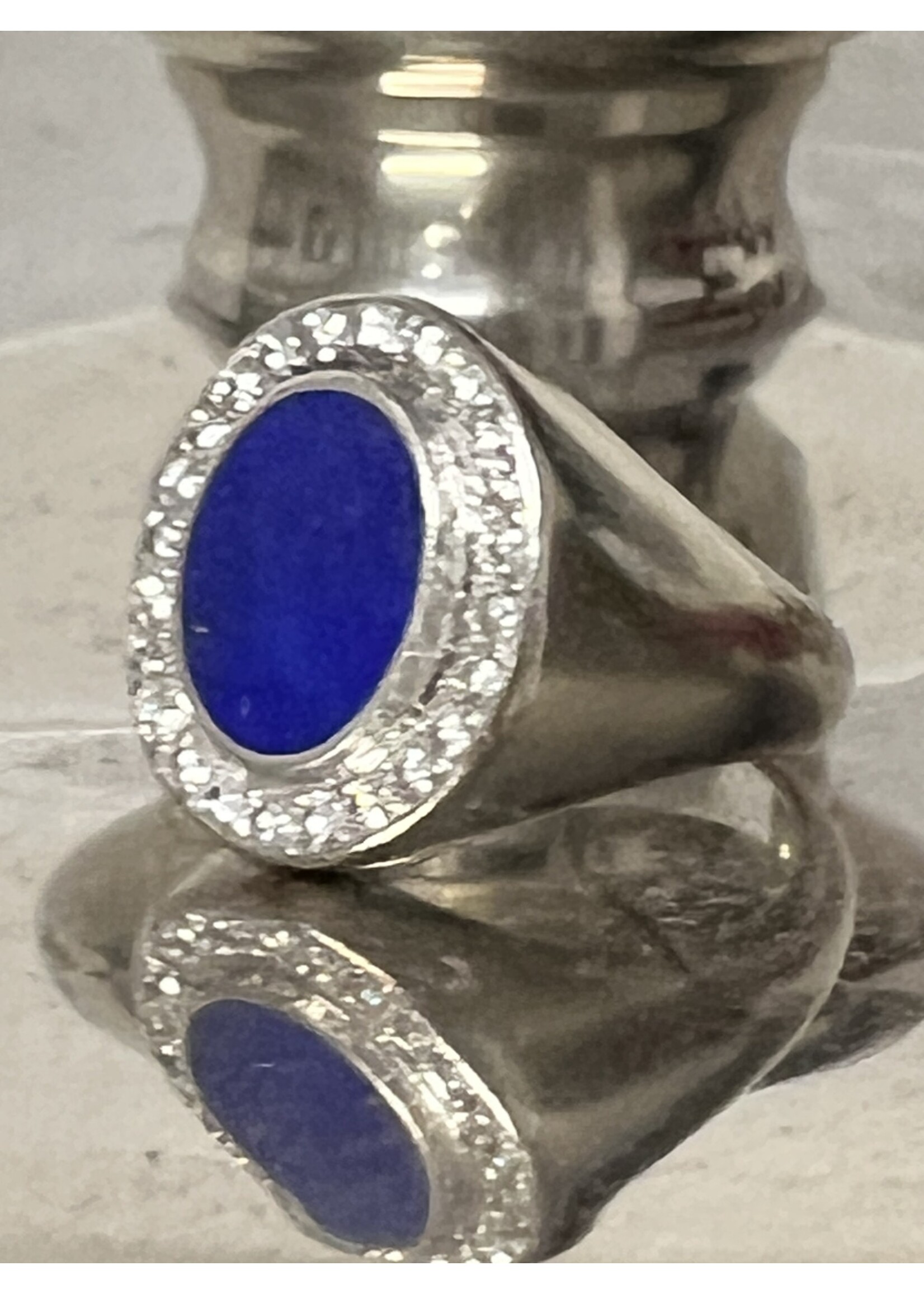 Vintage & Occasion Ring met briljant en lapis lazuli
