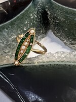 Vintage & Occasion Ring met smaragd art deco - maat 16.5