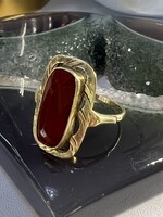 Vintage & Occasion Vintage gouden ring met carneool