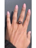 Vintage & Occasion Rosegouden ring met old cute diamant en robijn