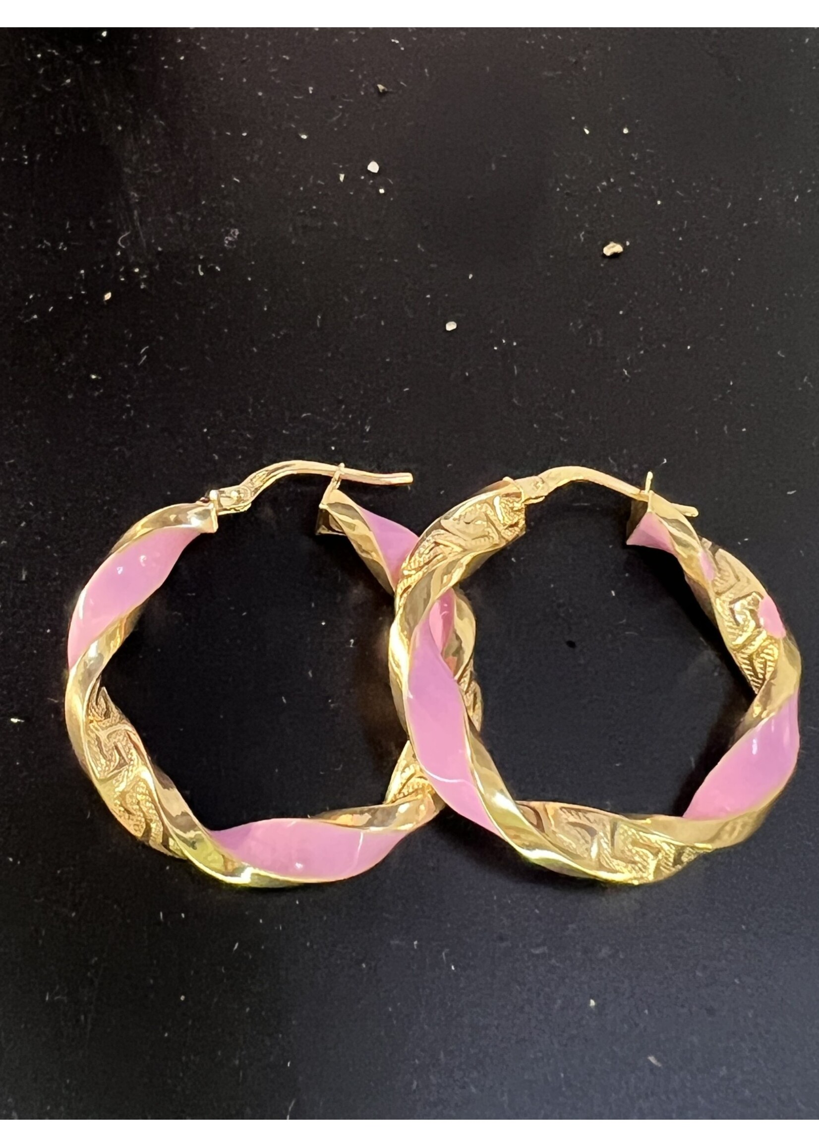 Cataleya jewels Geelgouden 14 k wokkel creolen - klein