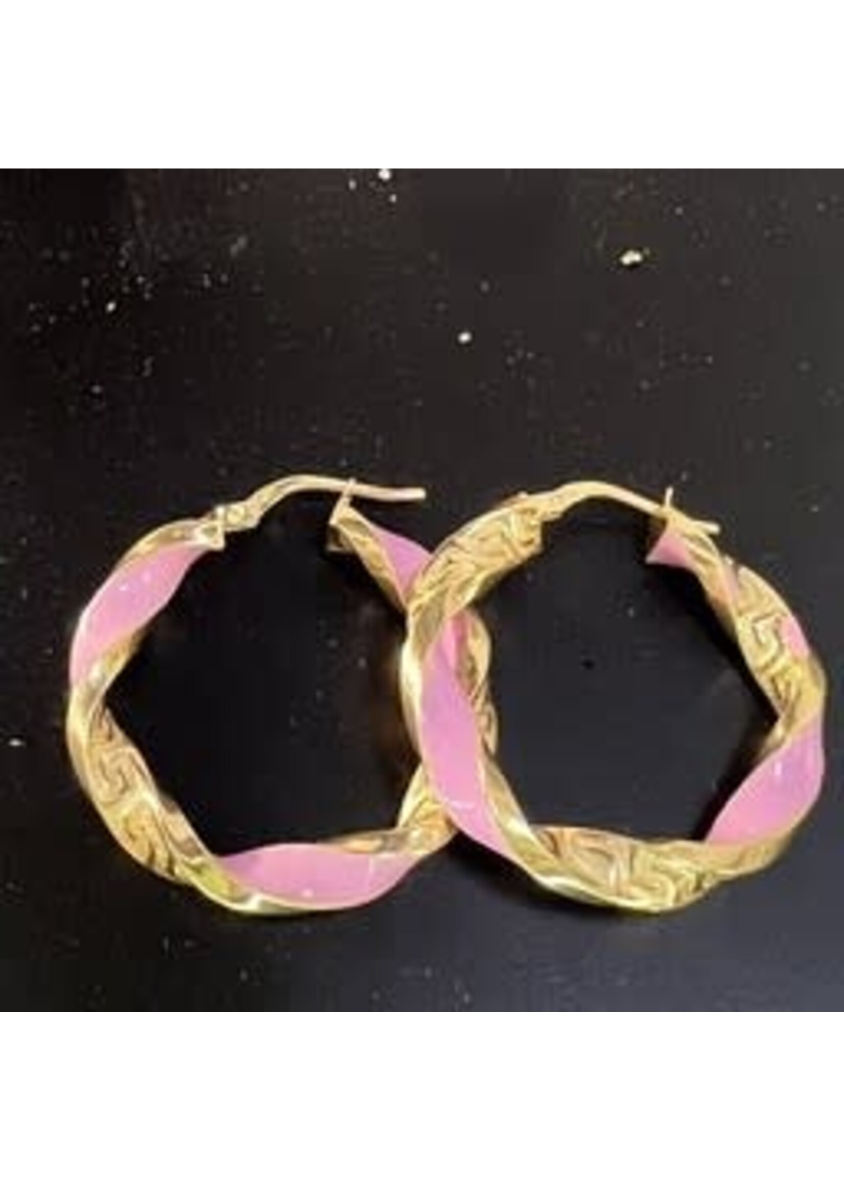 Cataleya jewels Geelgouden wokkel creolen 14k goud  - middel maat