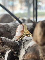 Vintage & Occasion Geelgouden ring met camee 8k