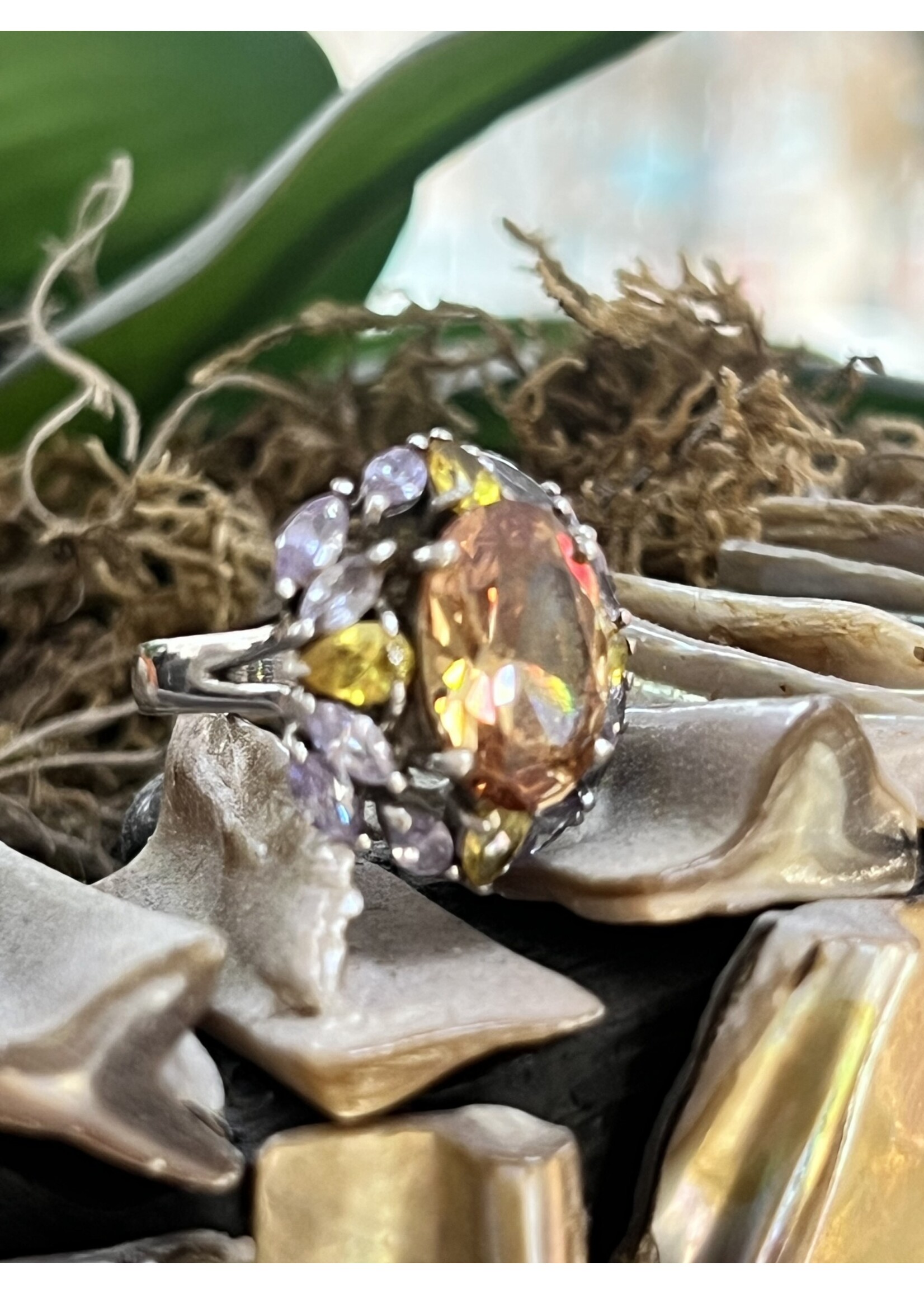 Vintage & Occasion Zilveren ring met zirkonia