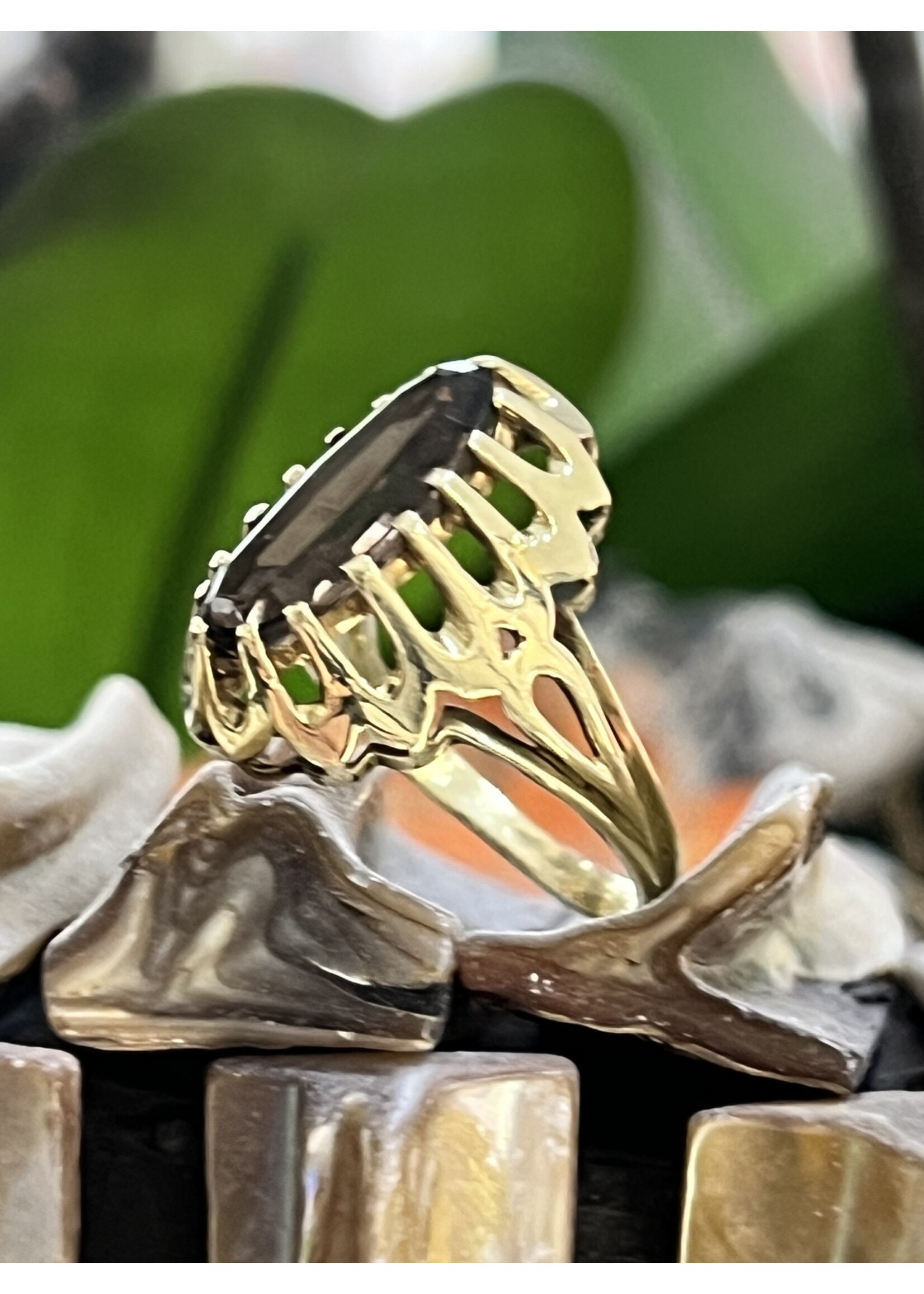 Vintage & Occasion Ring met rookkwarts vintage