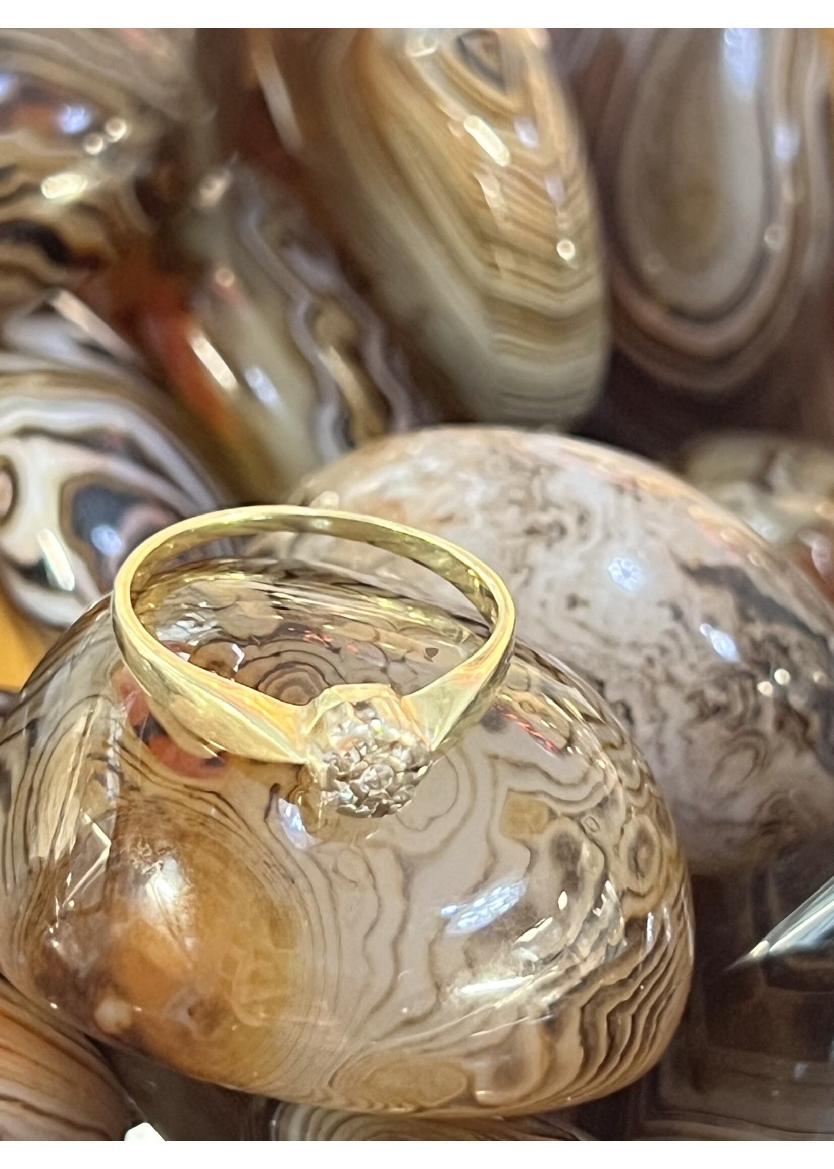 Vintage & Occasion Geelgouden ring met diamant