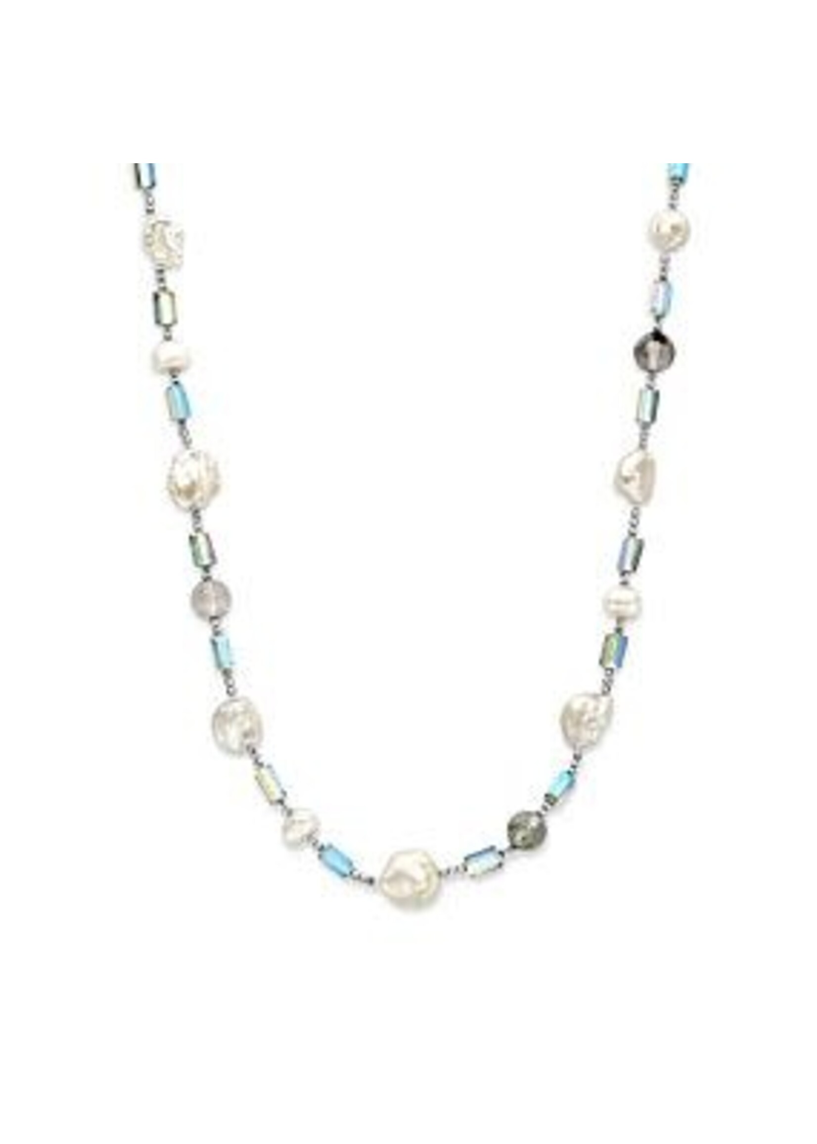 Cataleya jewels collier parel en agaat 44,5 + 5 cm