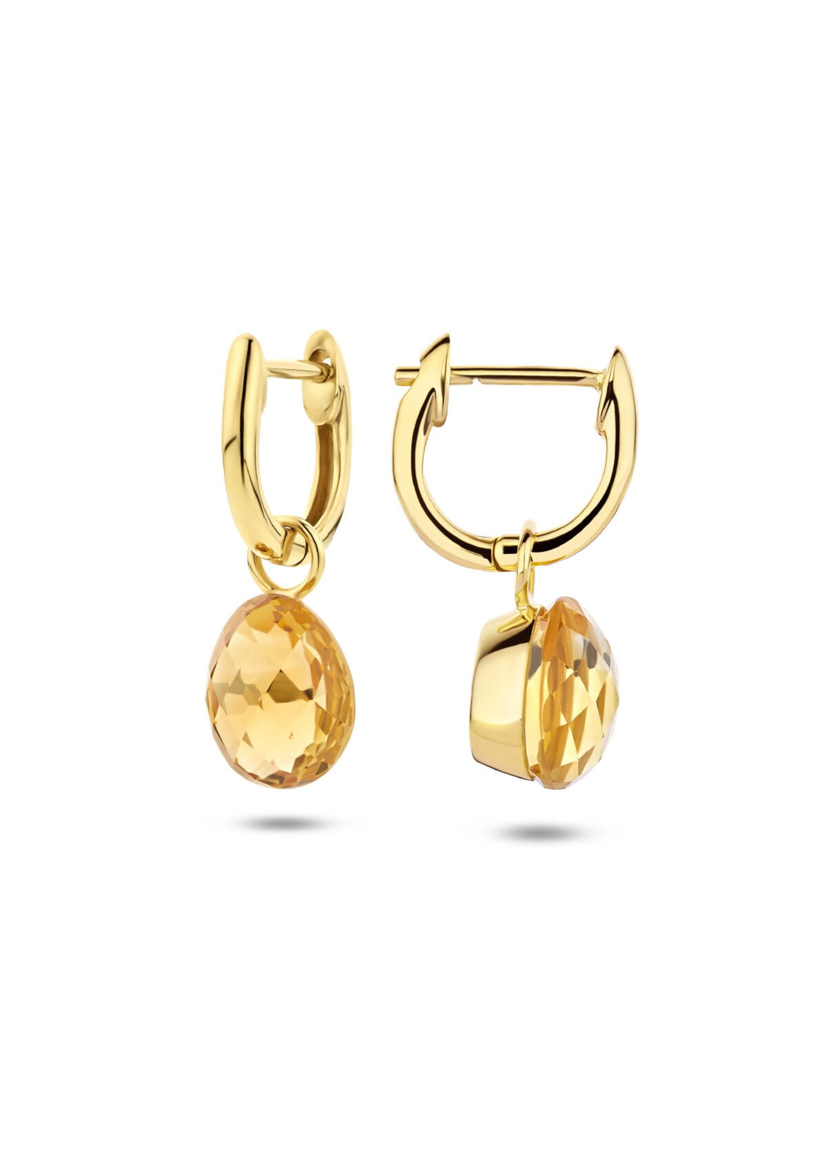 Cataleya jewels Gouden klapoorringen citrien