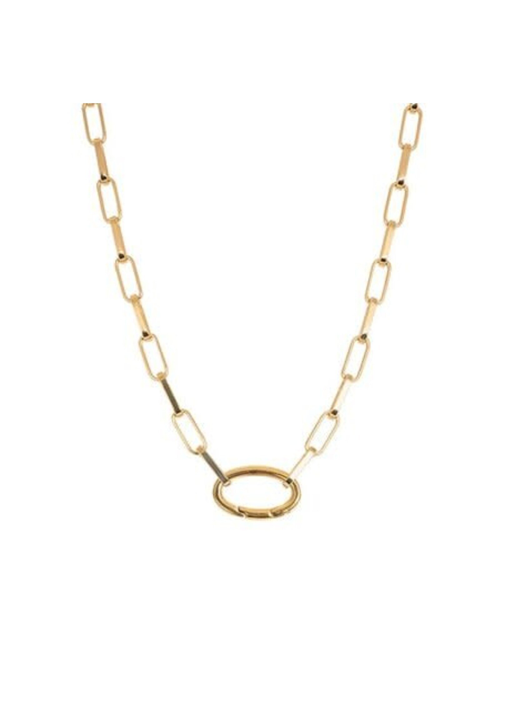 Ixxxi IXXXI SCHAKEL KETTING SQUARE CHAIN Goudkleur