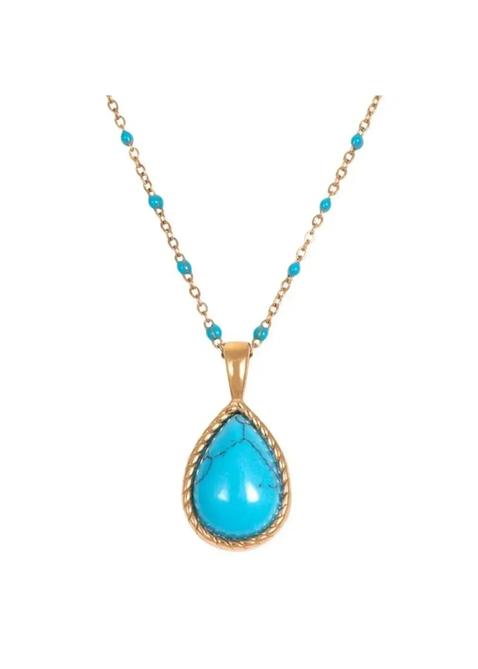 Ixxxi IXXXI KETTING MAGIC TURQUOISE GOUD (zonder hanger)