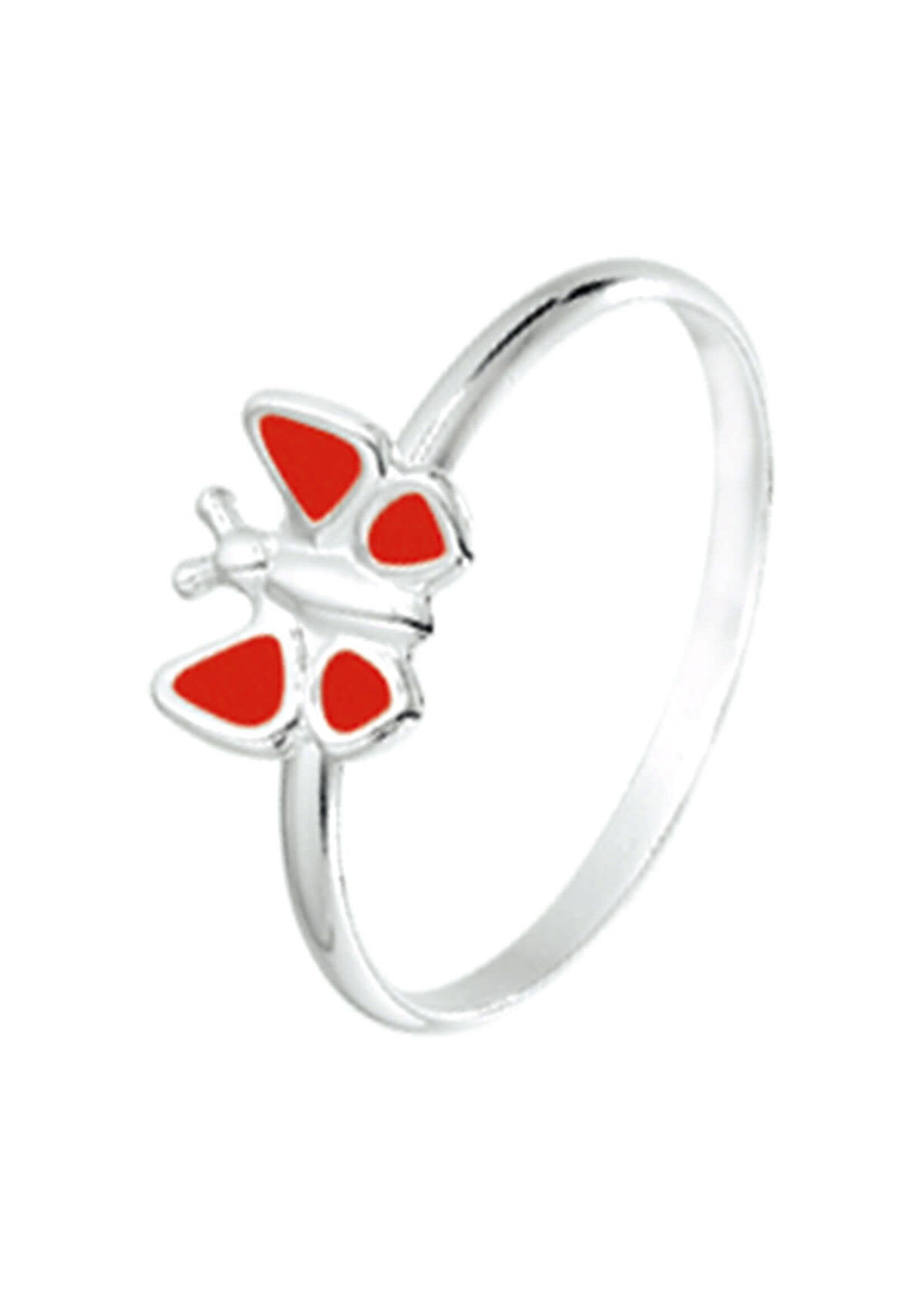 kasius Zilver kinder ring vlinder rood maat 14 1/2