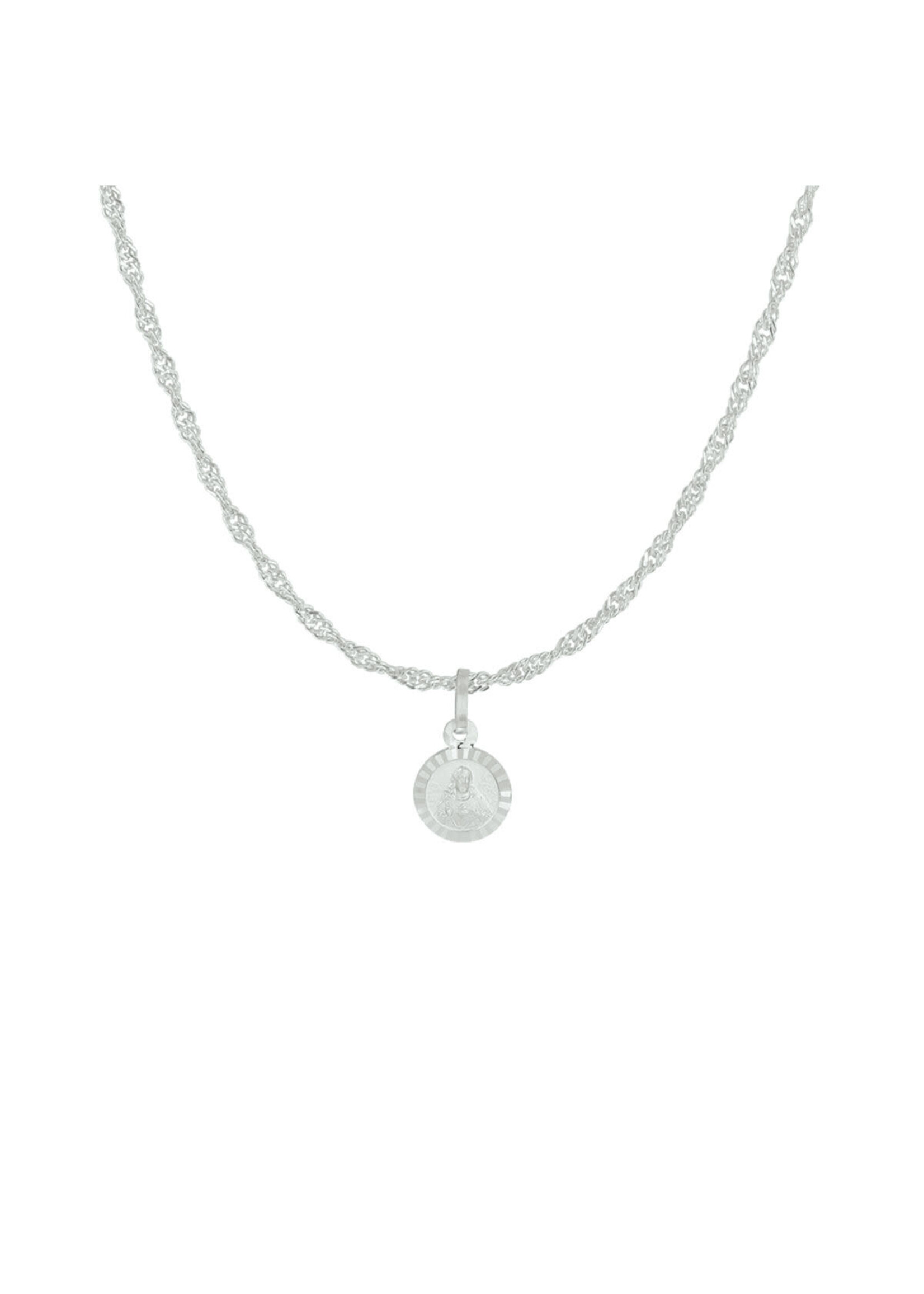 Cataleya jewels Zilveren collier scapulier gediamanteerd 41 + 4 cm