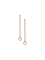 Cataleya jewels Stalen roségold plated oorhangers rondje