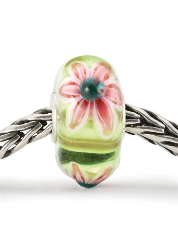 Trollbeads TGLBE-20475 groene Waterbloei bloemen kraal van zilver en glas
