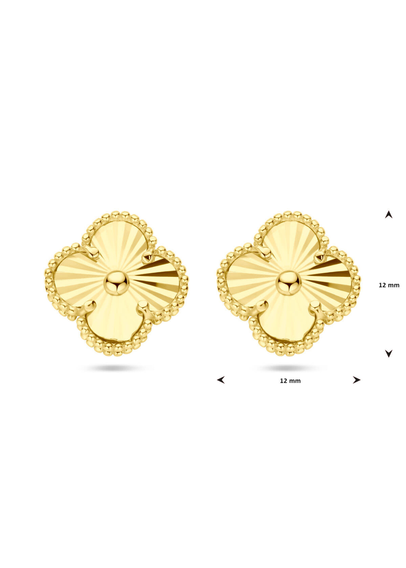 Cataleya jewels Geelgouden oorknoppen bloem gediamanteerd