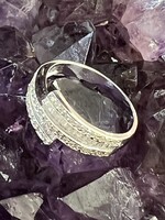 Vintage & Occasion Witgouden slagring  briljanten ring pave - maat 16,5