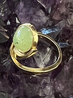 Vintage & Occasion Ring met groene prehniet steen - maat 18