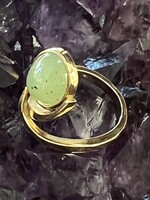Vintage & Occasion Ring met groene prehniet steen