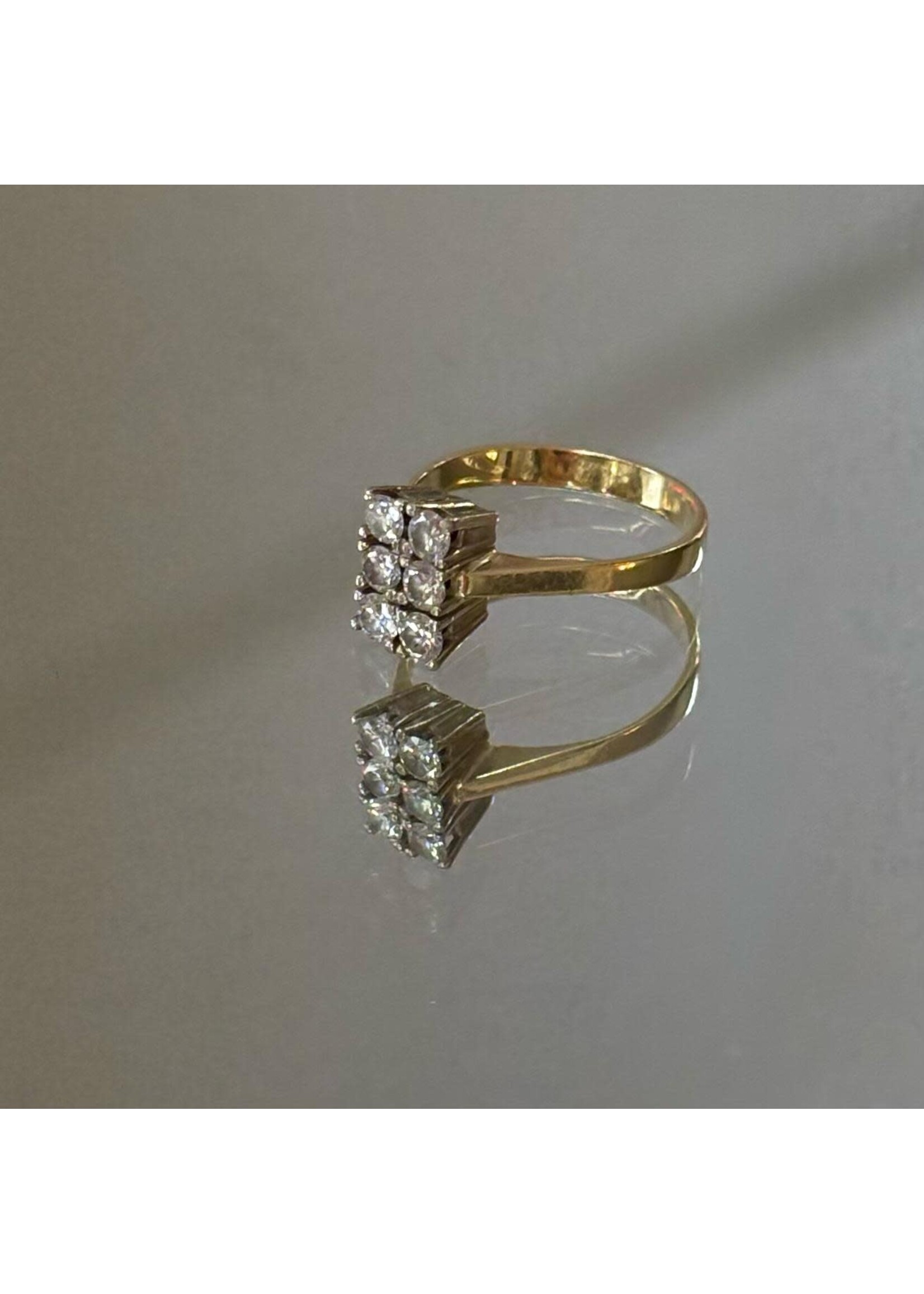 Vintage & Occasion Geelgouden ring met 6 briljanten