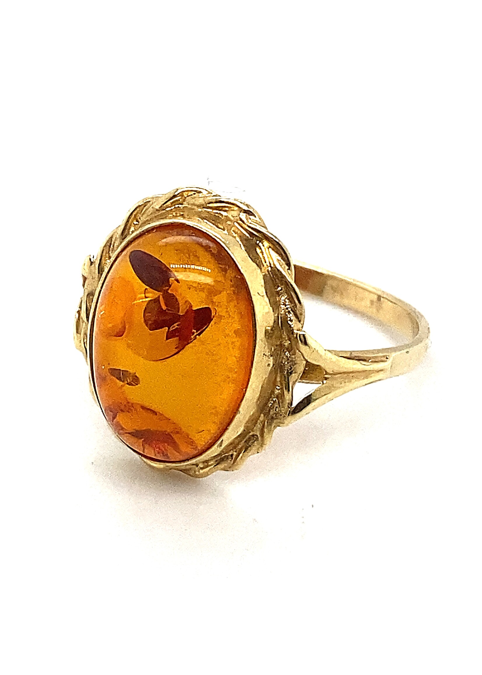 Vintage & Occasion Occasion ring met Amber / barnsteen