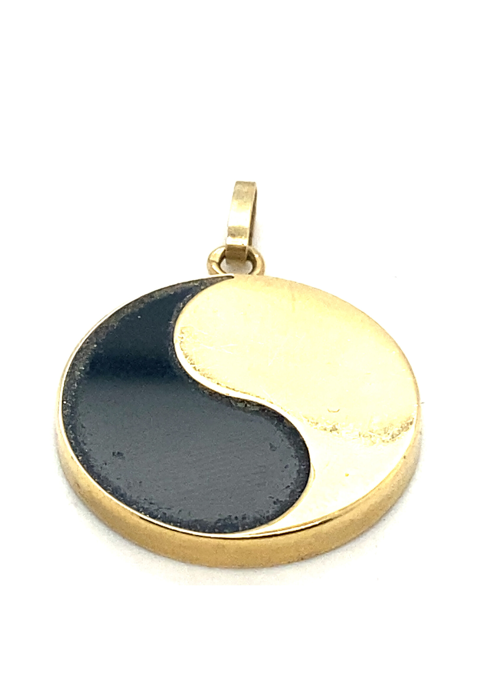 Vintage & Occasion Occasion gouden Ying Yang hanger met onyx