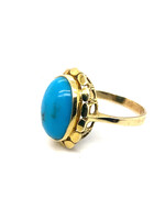 Vintage & Occasion Occasion geelgouden ring met turkoois