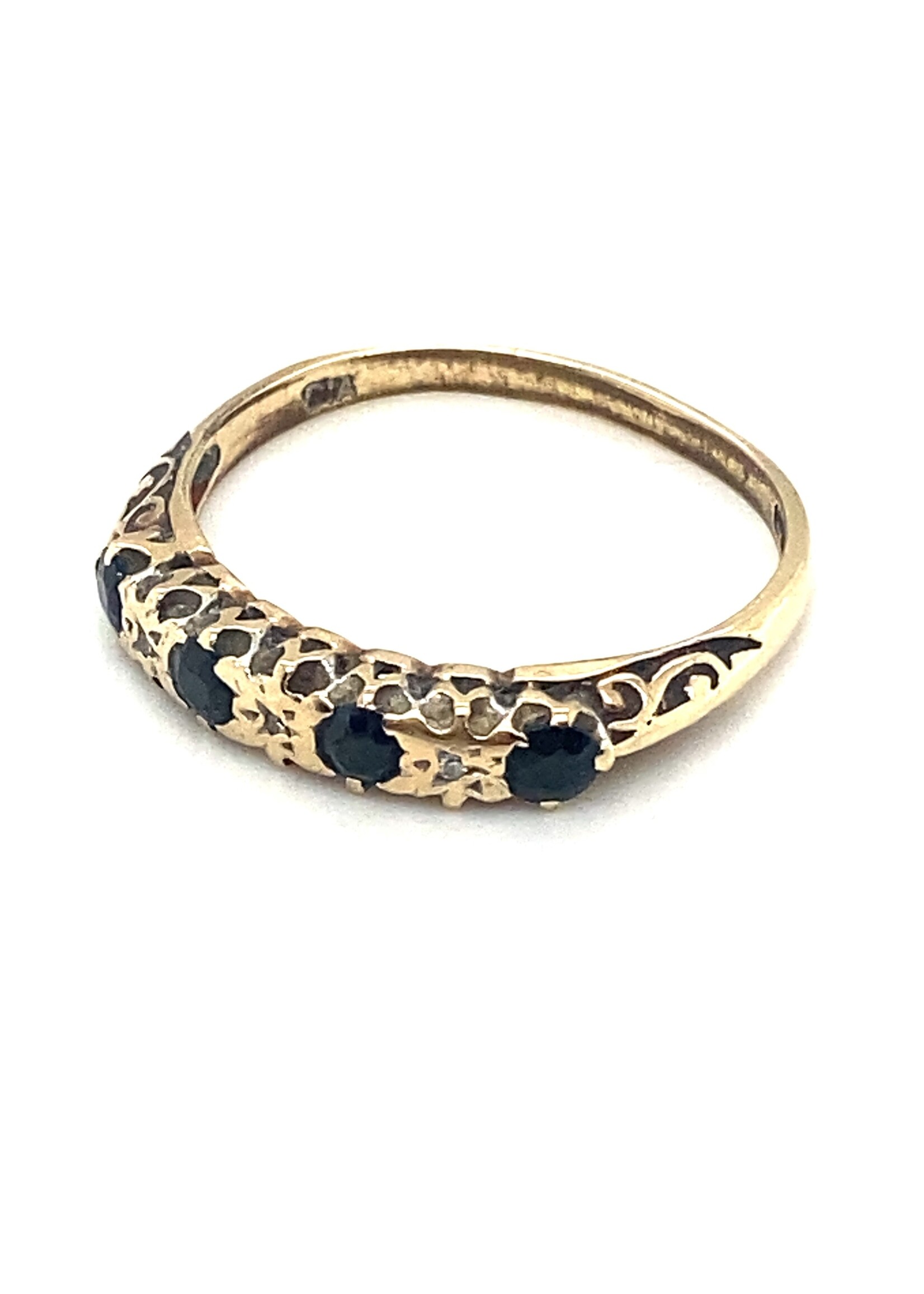 Vintage & Occasion Occasion Engelse ring met briljant en saffier