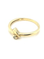 Vintage & Occasion Occasion Geelgouden fantasie  ring met 0.02 ct briljant