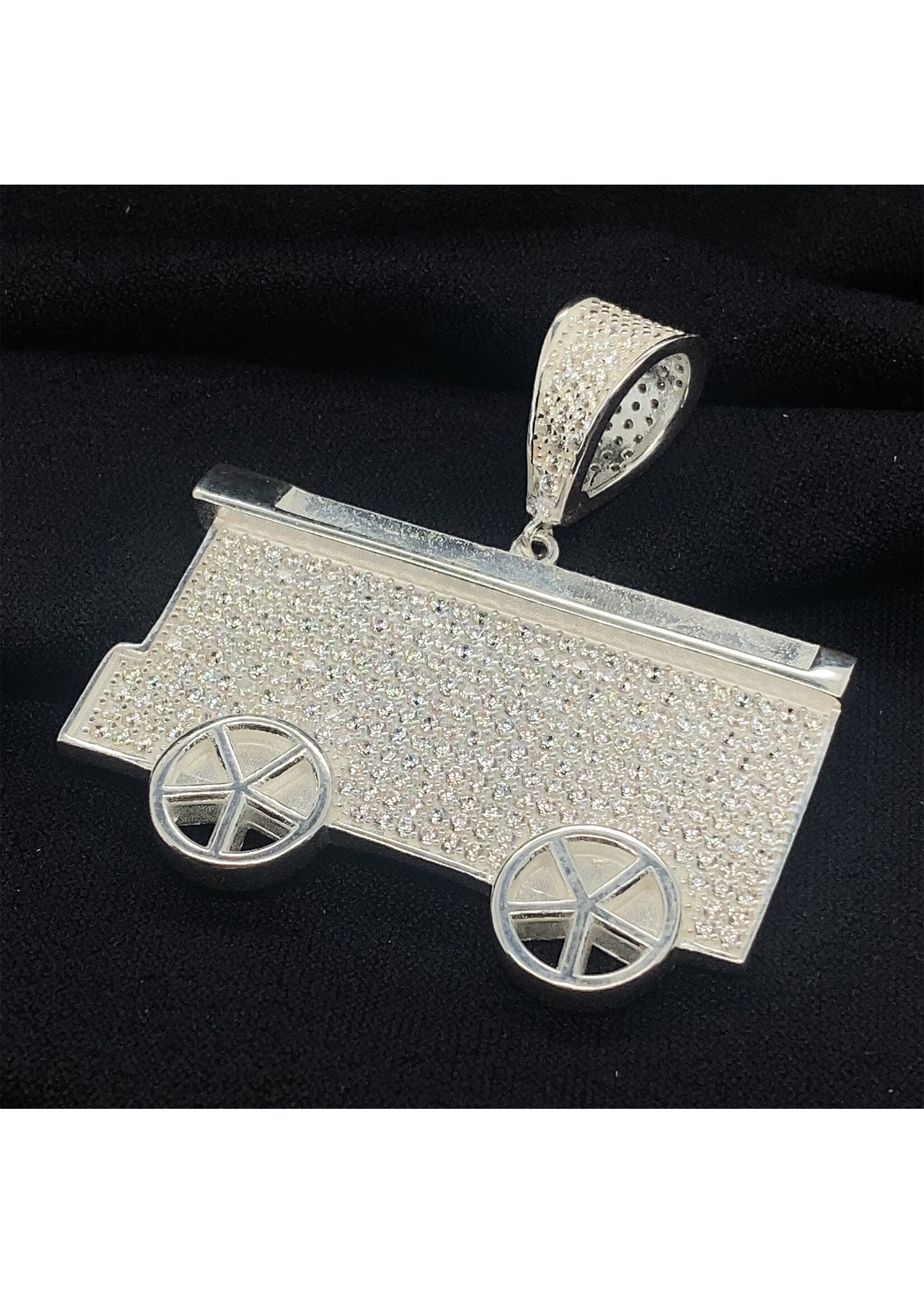 Cataleya jewels Woonwagen hanger zilver met zirkonia's