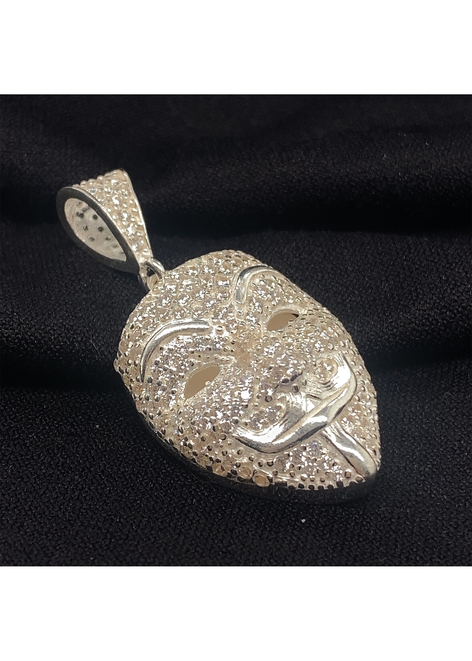 Cataleya jewels Masker hanger zilver met zirkonia