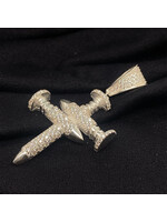 Cataleya jewels Zilveren hanger kruis spijkers met zirkonia