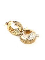 Cataleya jewels Geelgouden creolen woonwagen patroon klein