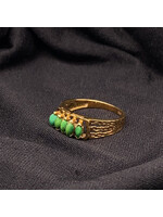 Vintage & Occasion Occasion gouden ring met turkoois steentjes