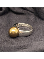 Vintage & Occasion Occasion zilveren Ti Sento ring met parel bruin