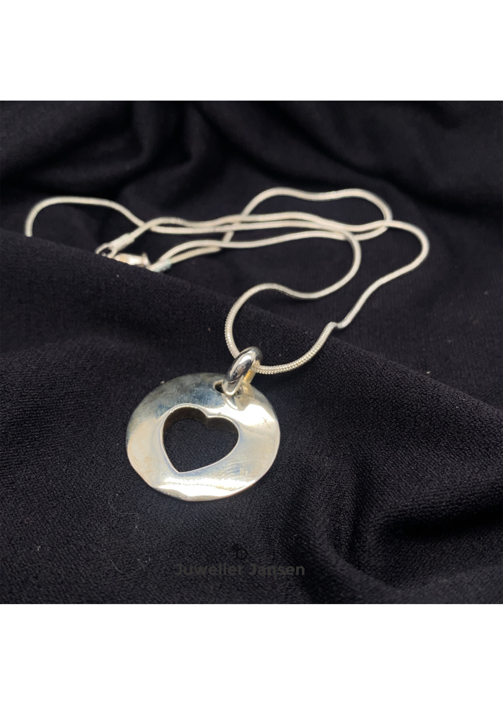 Vintage & Occasion Occasion zilveren hanger met hart aan ketting