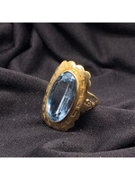 Vintage & Occasion Occasion gouden vintage ring met blauwe steen