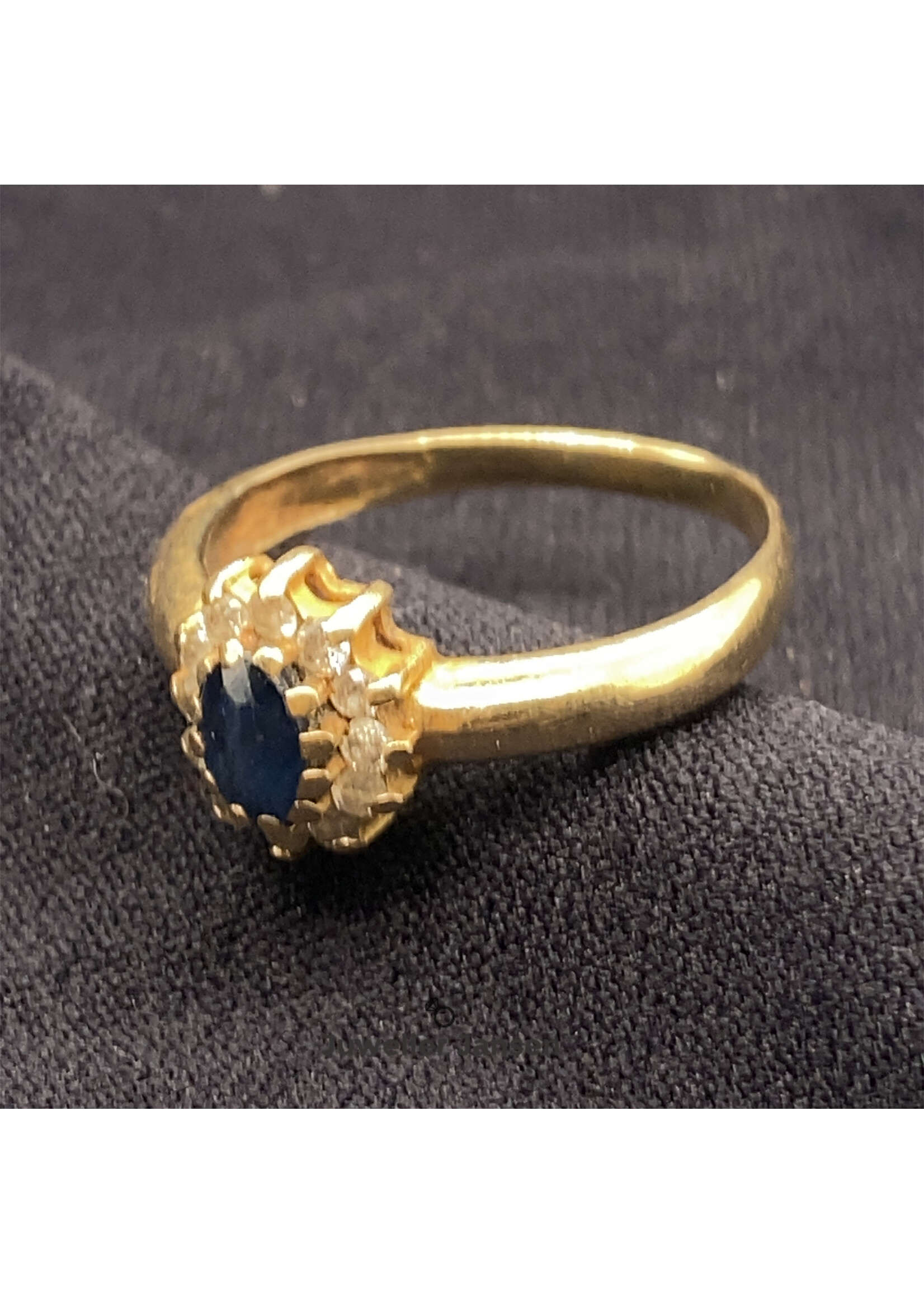 Vintage & Occasion Gouden occasion ring met saffier en briljant