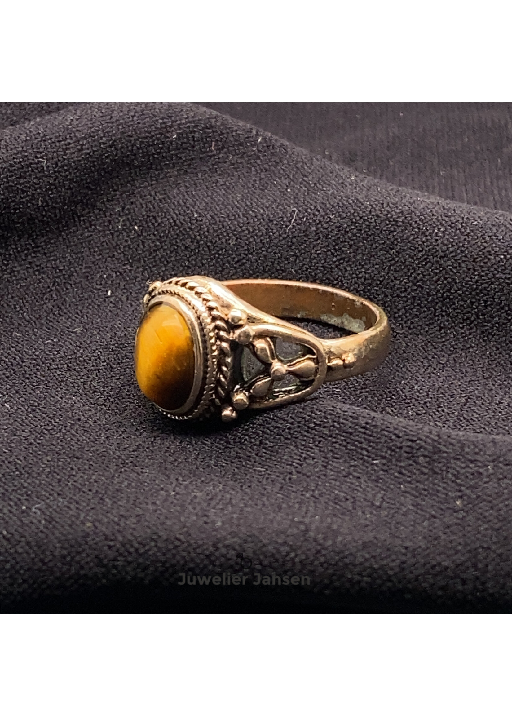 Vintage & Occasion Occasion zilveren ring met tijgeroog