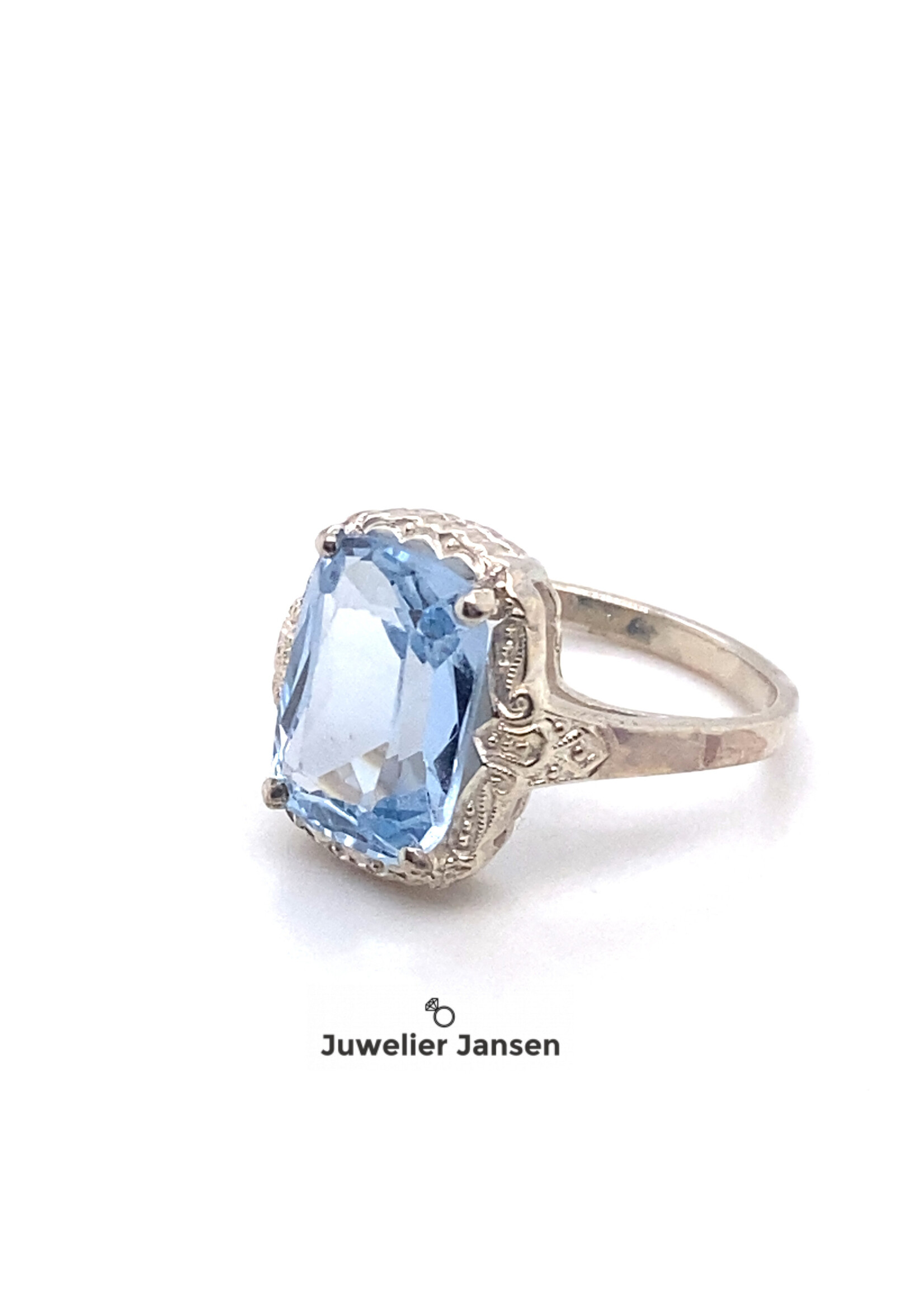 Vintage & Occasion Occasion zilveren ring met blauwe steen
