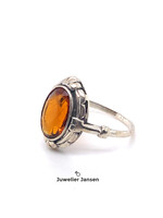 Vintage & Occasion Occasion zilveren ring met oranje steen