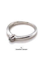 Vintage & Occasion Occasion witgouden solitairring met 0.10ct diamant PI W