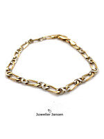 Vintage & Occasion Occasion bicolor gouden armband met figaro schakels