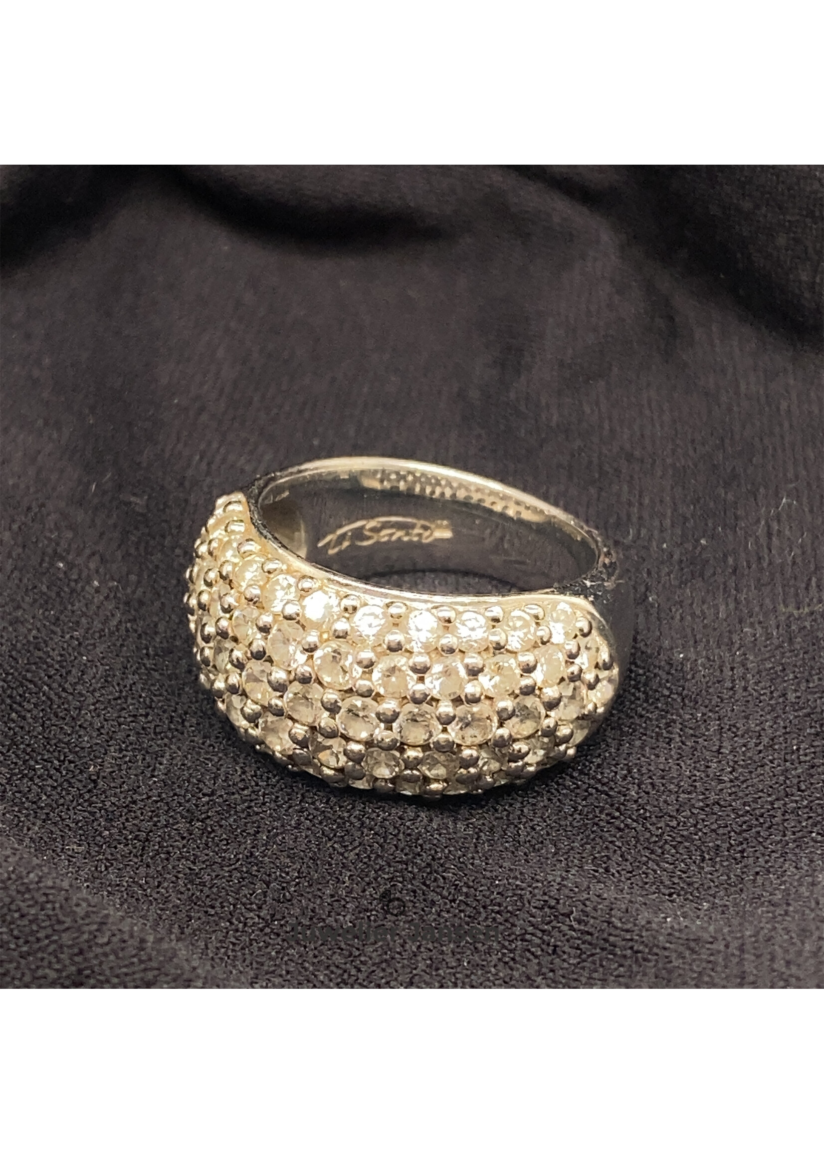 Vintage & Occasion Occasion zilveren Ti Sento ring met bol zirkonia 8mm