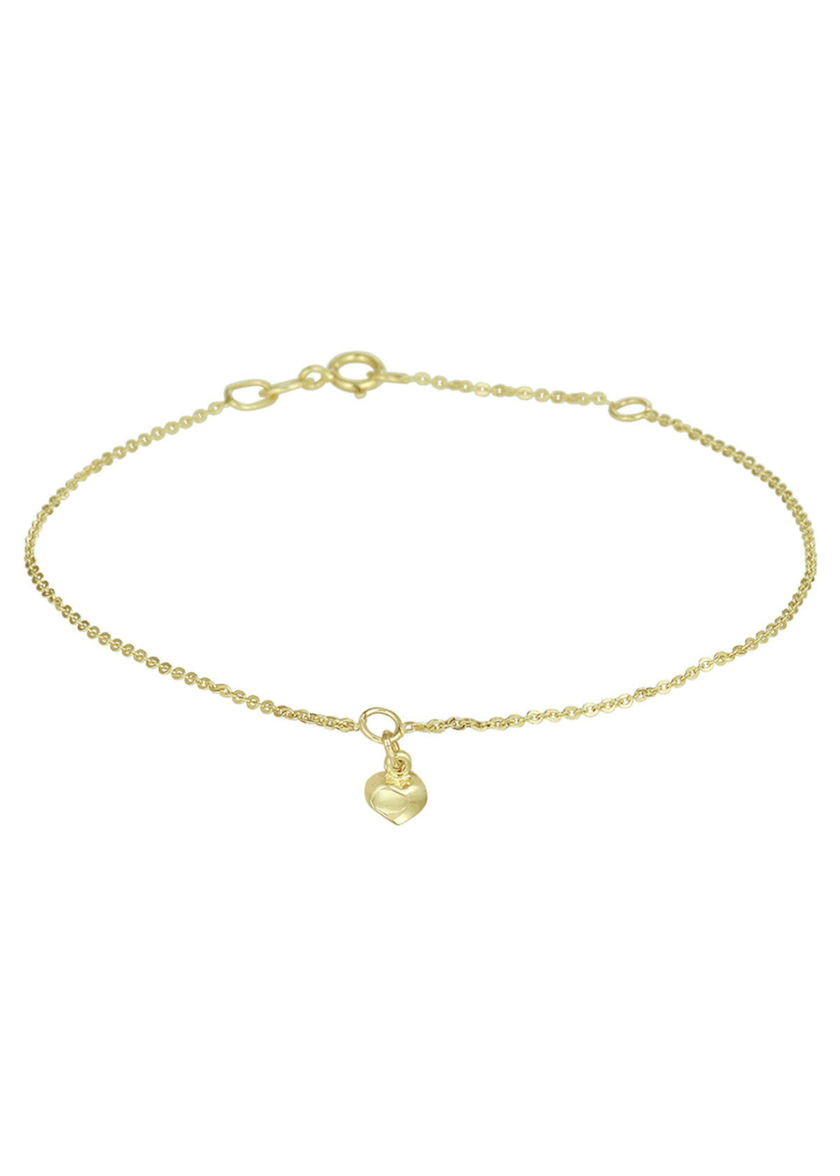 Cataleya jewels Gouden enkelbandje hart 1,0 mm 24 - 26 cm
