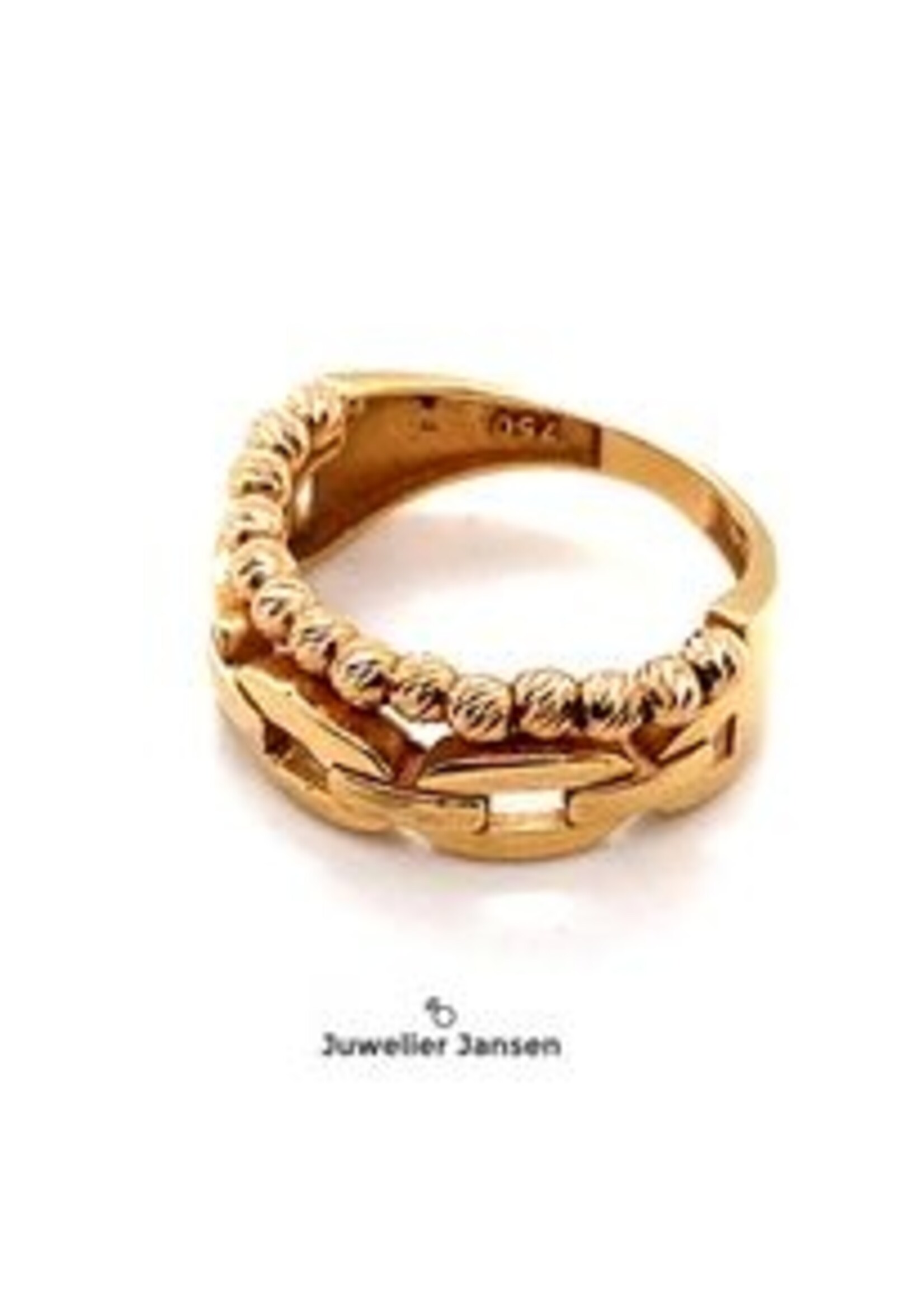 Vintage & Occasion Occasion rose gouden dubbele ring  18k