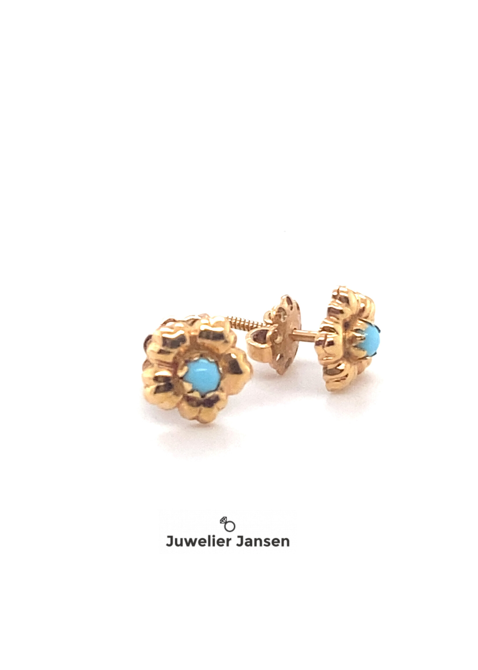 Vintage & Occasion Occasion 14k oorknoppen met turkoois