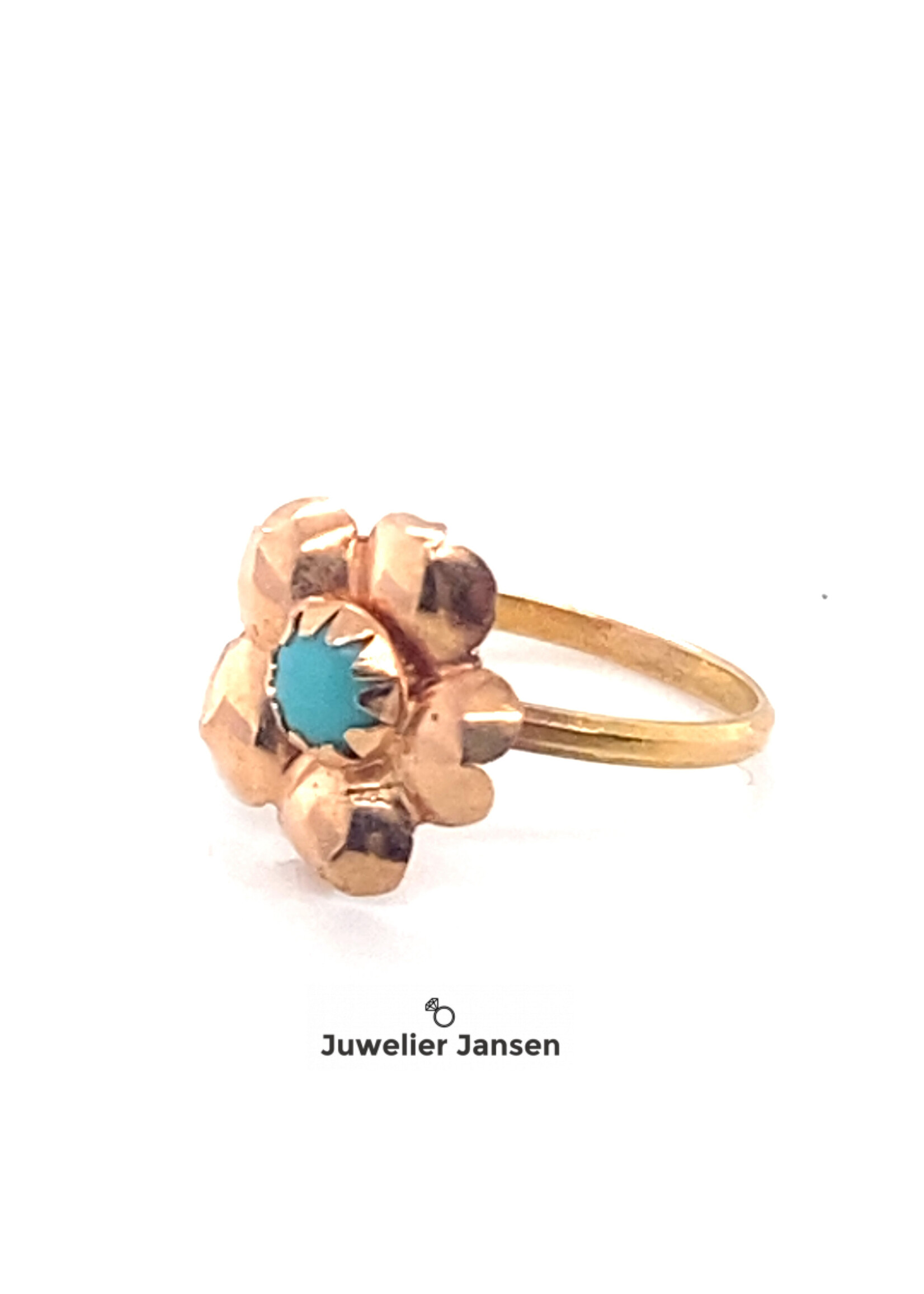 Vintage & Occasion Occasion ring 14k met turkoois - maat 14.5