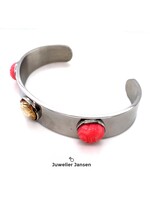 julie dans Juli Dans bracelet zilver met roze scarabee