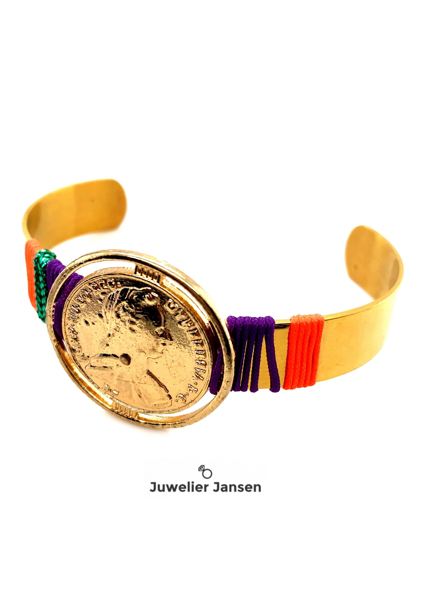 julie dans Juli Dans bracelet Coin paars, koraal en goud