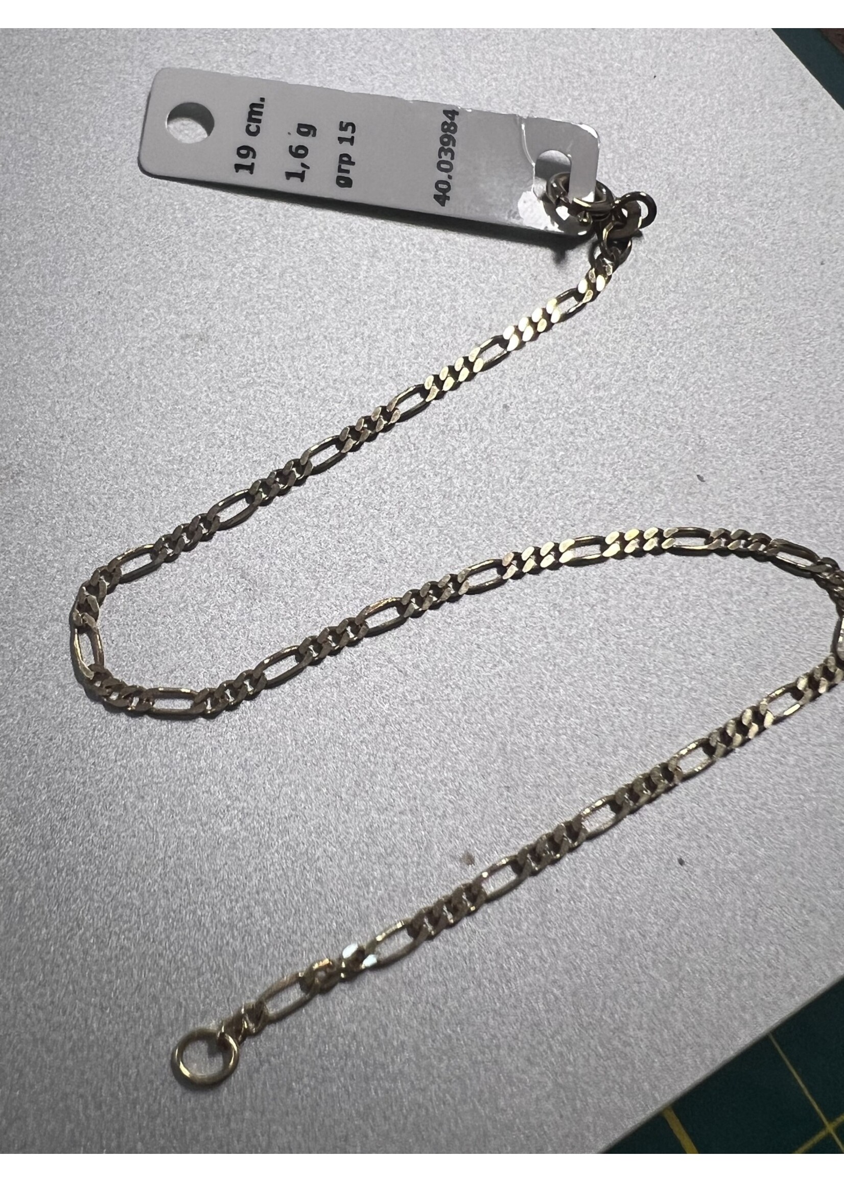 Vintage & Occasion Gouden armband figaro 1,8 mm 19 cm